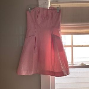 Strapless pink seersucker dress lily Pulitzer